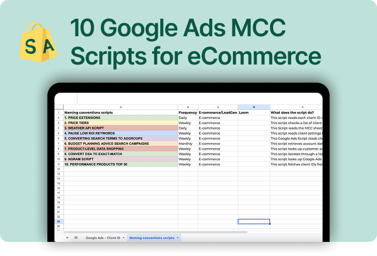 Mastering eCommerce with these 10 dedicated Google Ads MCC scripts